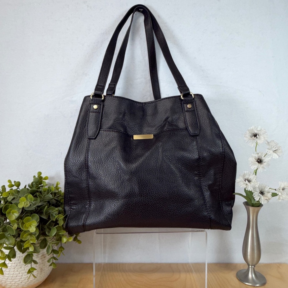 Time and Tru Odette Pebbled Faux Leather Tote‎ Bag Shoulder Handbag